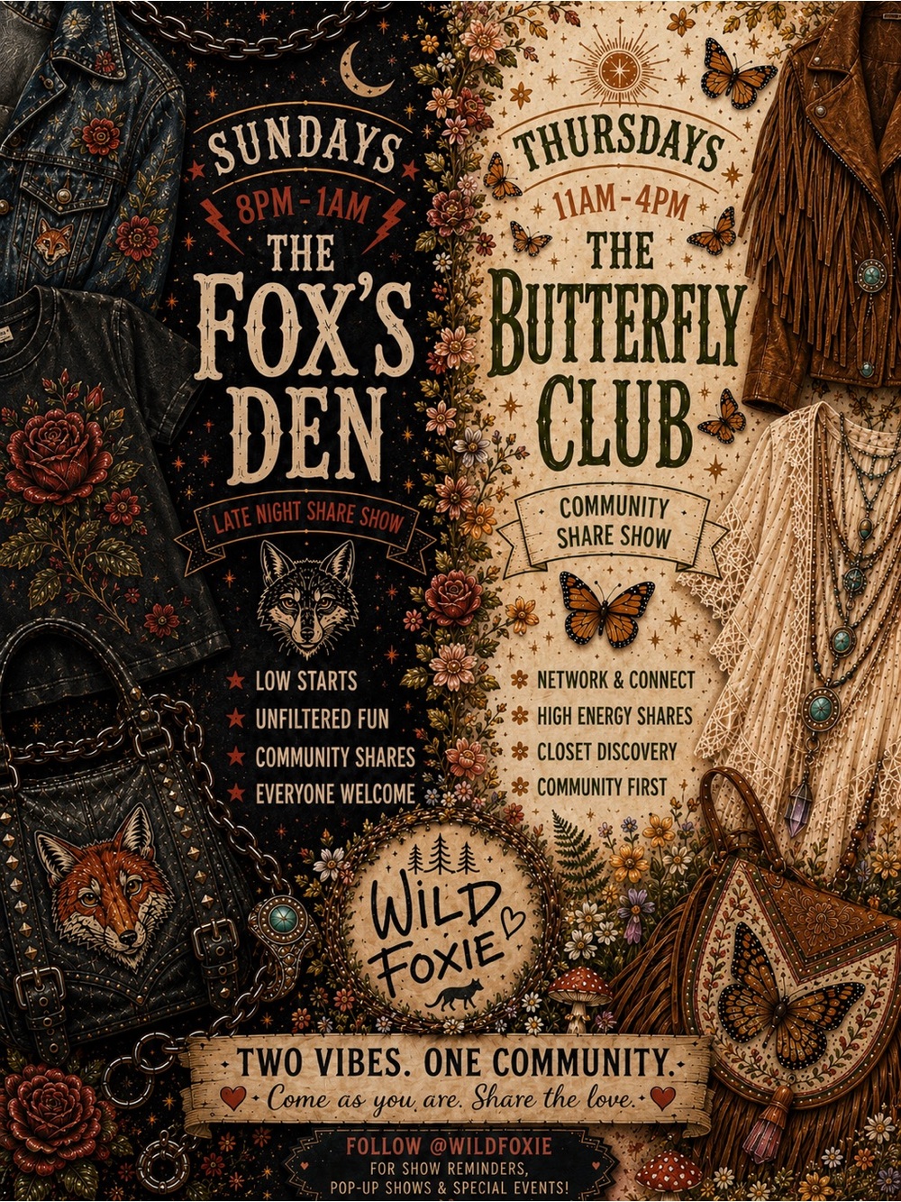 🦋 WILD FOXIE LIVE SHOW FLYER 🦋